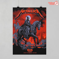 Metallica, Perth, Australia, Optus Stadium, 2025, Poster Canvas Wall Art, Concert Poster, Tour Merch Style, Fan-Made Tribute, Collector
