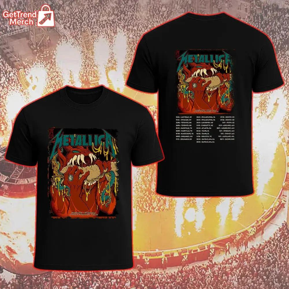 Metallica Philadelphia 2025 Night 1 T-Shirt | Red Monster Bite Tour Tee – Lincoln Financial Field - Get Trend Merch