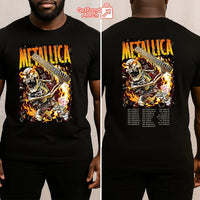 Metallica Skeleton Flames Graphic Shirt