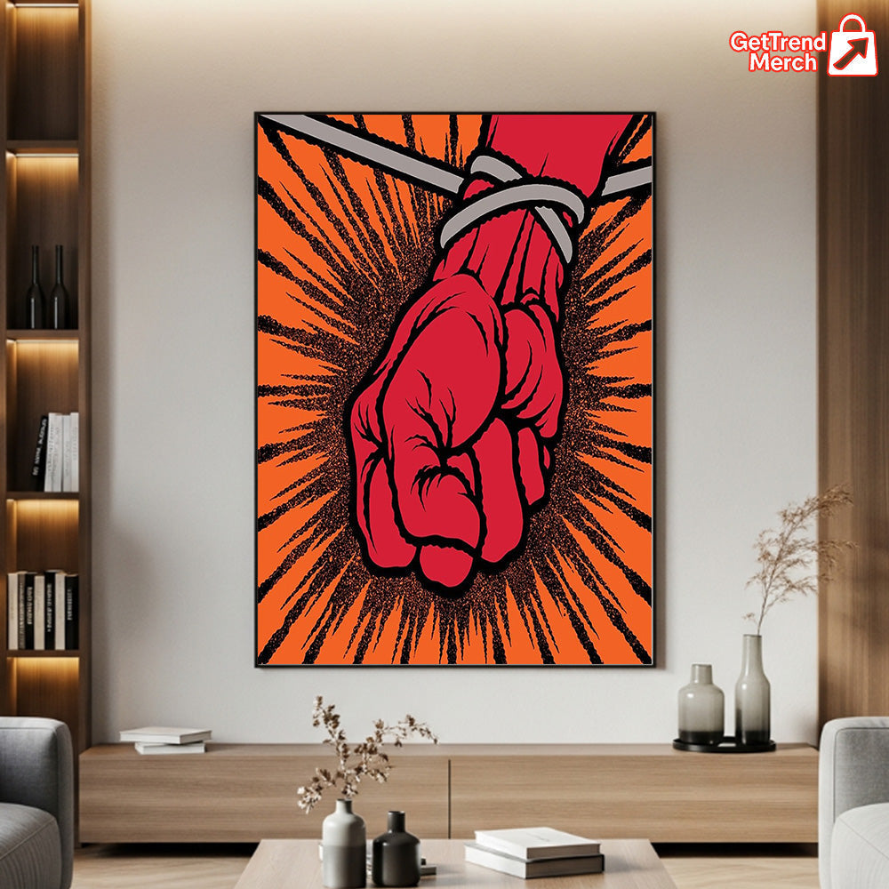 Metallica St. Anger Album Cover Canvas Poster – Iconic Fist Design Wall Art by Pushead - Get Trend Merch