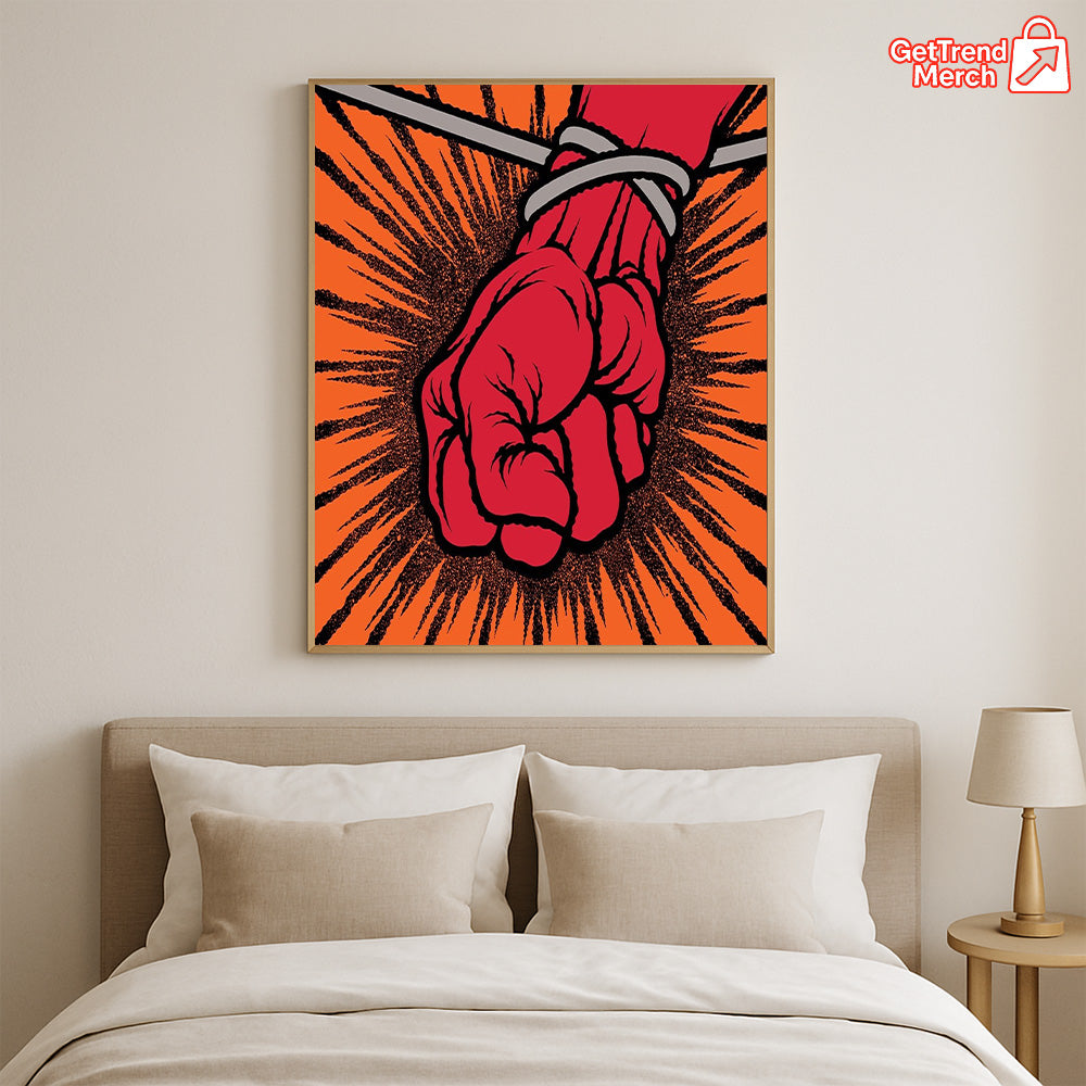 Metallica St. Anger Album Cover Canvas Poster – Iconic Fist Design Wall Art by Pushead - Get Trend Merch