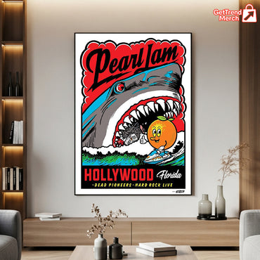 Pearl Jam Hollywood FL Concert Poster – Hard Rock Live Hollywood, FL April 24 2025 “Dead Pioneers” Event Print by Coby Schultz - Get Trend Merch