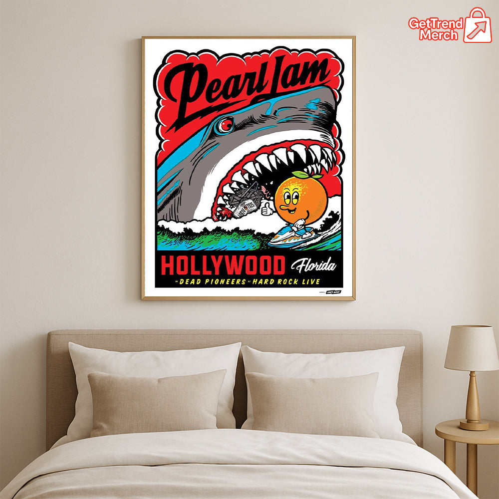 Pearl Jam Hollywood FL Concert Poster – Hard Rock Live Hollywood, FL April 24 2025 “Dead Pioneers” Event Print by Coby Schultz - Get Trend Merch