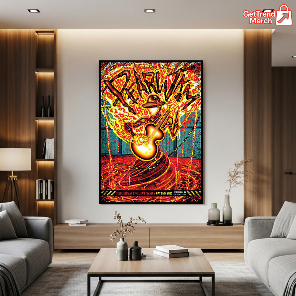 Pearl Jam Pittsburgh 2025 Concert Poster Canvas by Brad Klausen – Limited Edition Wall Art