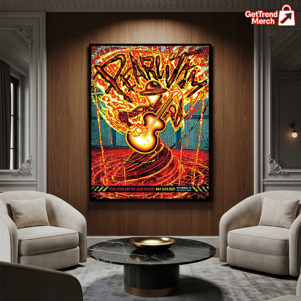 Pearl Jam Pittsburgh 2025 Concert Poster Canvas by Brad Klausen – Limited Edition Wall Art - Get Trend Merch