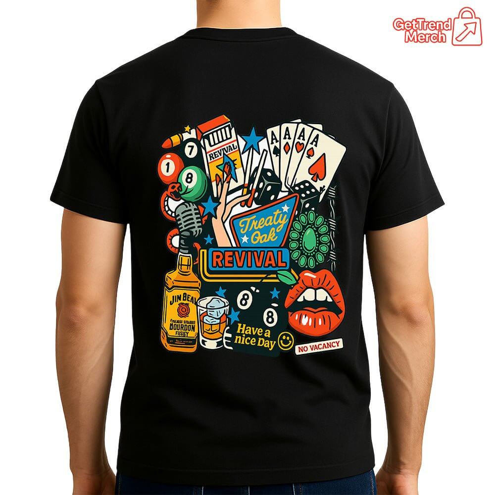 ReTro Treaty Oak Revival Western T-Shirt – Vintage Cowboy Rock Band Graphic Tee - Get Trend Merch