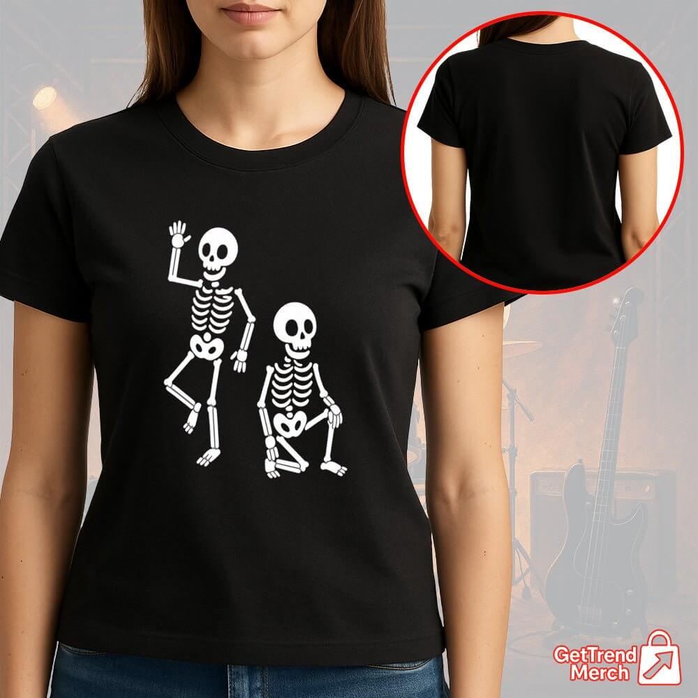 Subtle Skeletons Halloween T-Shirt – Funny Minimal Skeleton Graphic Tee - Get Trend Merch