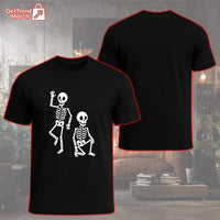 Subtle Skeletons Halloween T-Shirt – Funny Minimal Skeleton Graphic Tee - Get Trend Merch