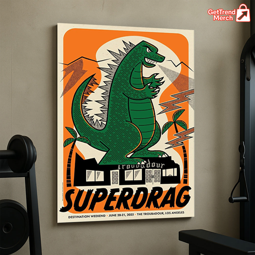 Superdrag Destination Weekend Poster Canvas – The Troubadour LA 2025 Limited Edition by Daykamp Creative, 12x18 Gig Print Wall Art - Get Trend Merch