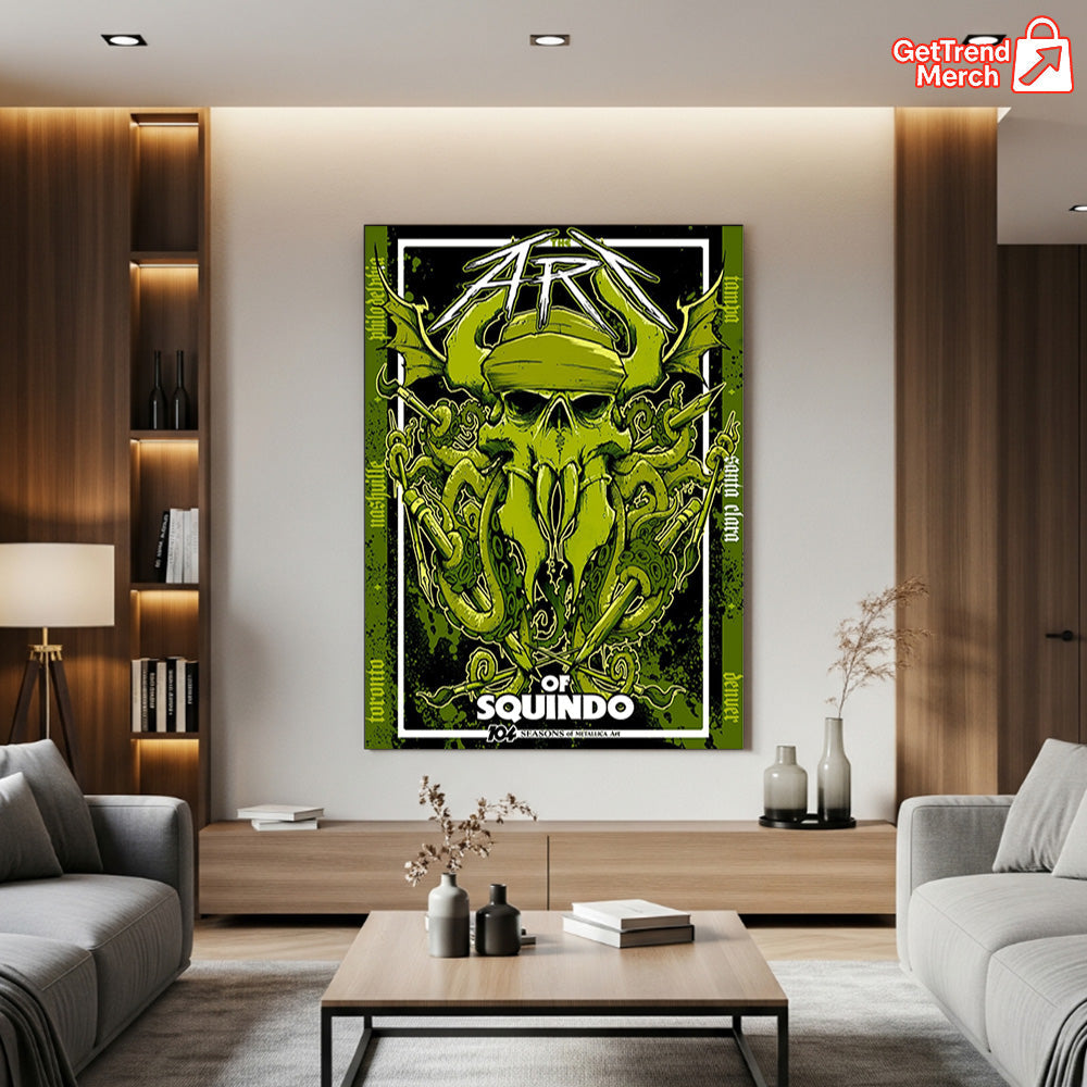 The Art of Squindo Metallica Santa Clara 2025 Poster Canvas – 104 Seasons of Metallica Art, Bay Area Limited Edition - Get Trend Merch