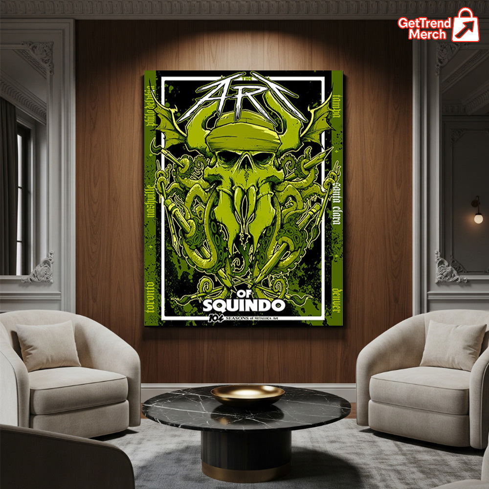 The Art of Squindo Metallica Santa Clara 2025 Poster Canvas – 104 Seasons of Metallica Art, Bay Area Limited Edition - Get Trend Merch