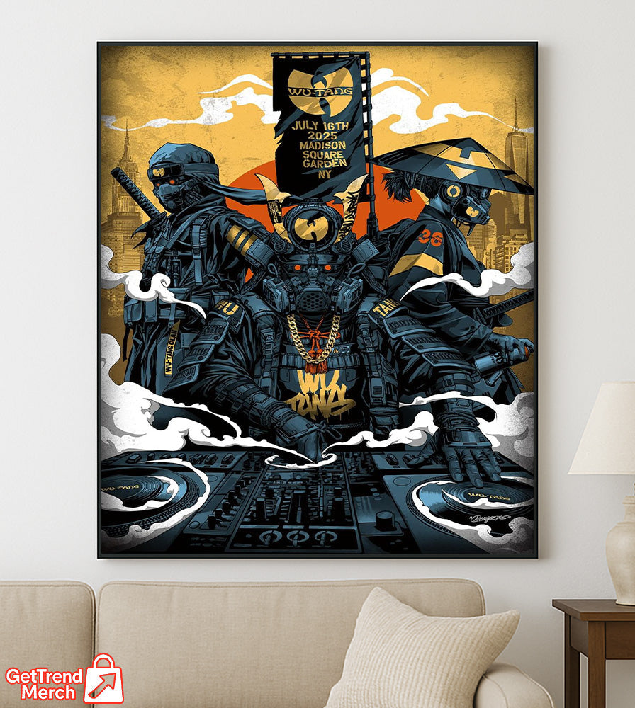 Wu-Tang Clan NYC 2025 Poster | Madison Square Garden Limited Print – July 16 Show Canvas Wall Art