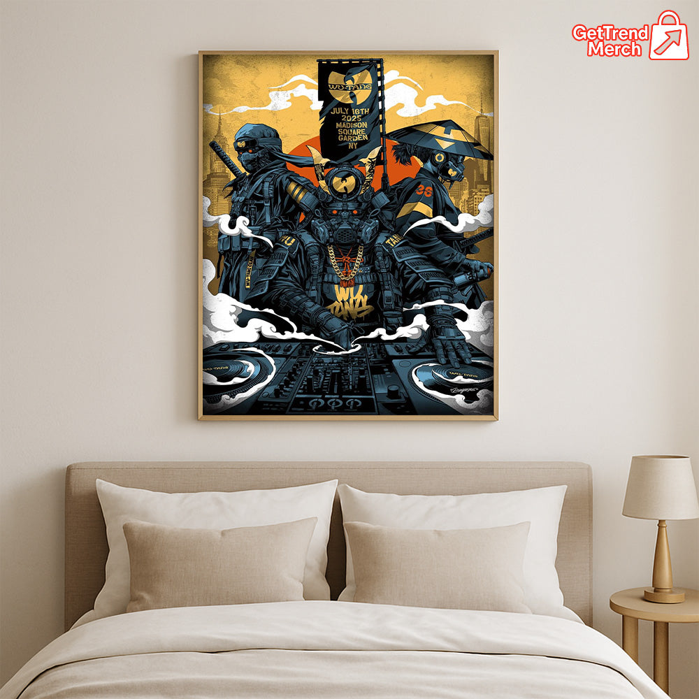 Wu-Tang Clan NYC 2025 Poster | Madison Square Garden Limited Print – July 16 Show Canvas Wall Art