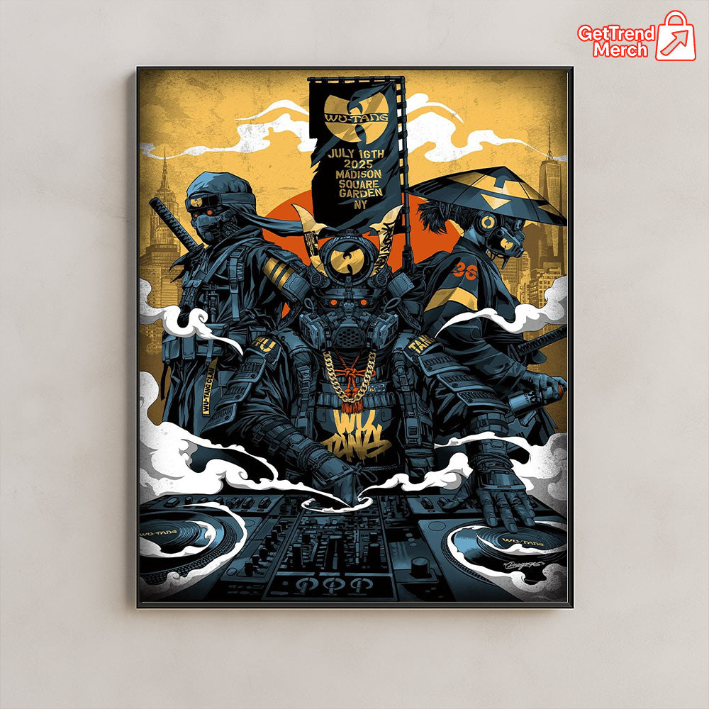 Wu-Tang Clan NYC 2025 Poster | Madison Square Garden Limited Print – July 16 Show Canvas Wall Art
