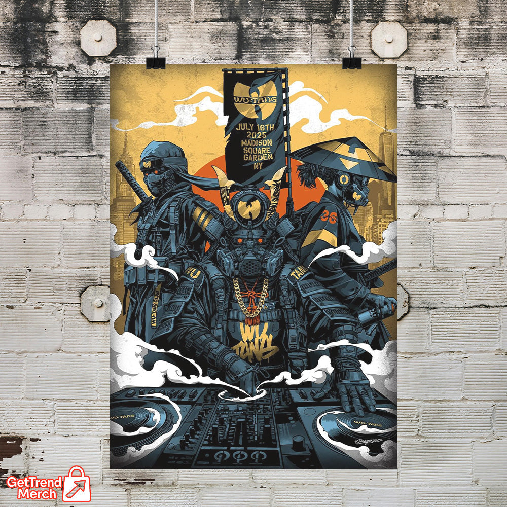 Wu-Tang Clan NYC 2025 Poster | Madison Square Garden Limited Print – July 16 Show Canvas Wall Art